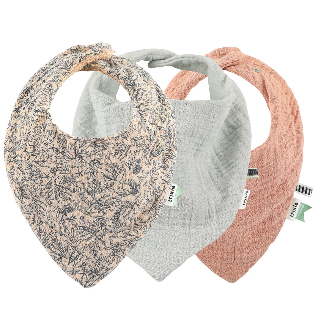 Babero bandana 3-pack mix - Lovely Leaves 